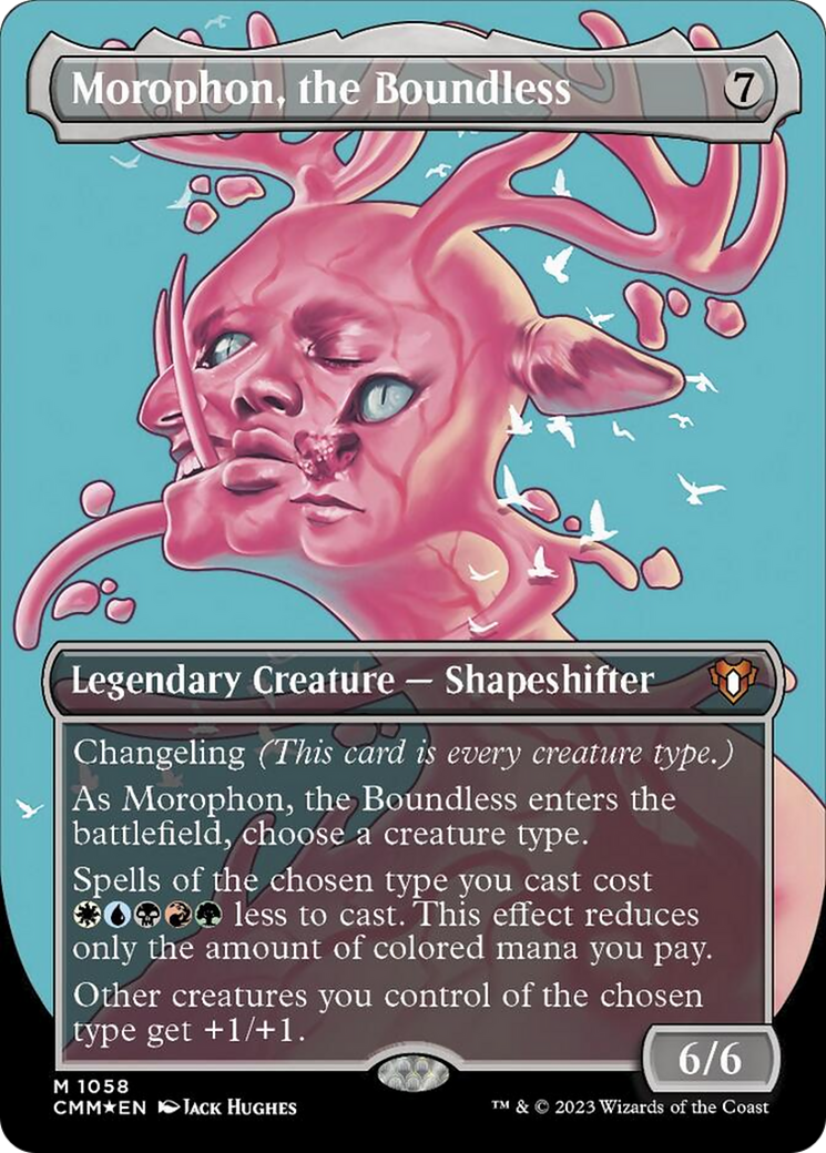 Morophon, the Boundless (Borderless Textured Foil Frame Break) [Commander Masters] | Good Games Morley