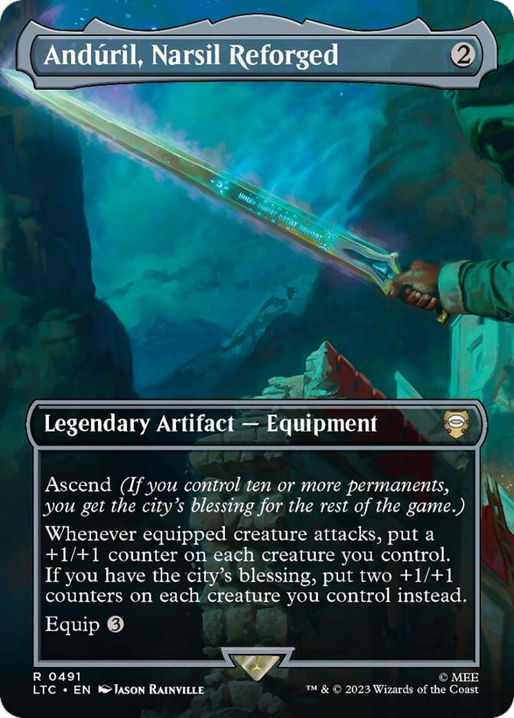 Anduril, Narsil Reforged (Borderless) [The Lord of the Rings: Tales of Middle-Earth Commander] | Good Games Morley