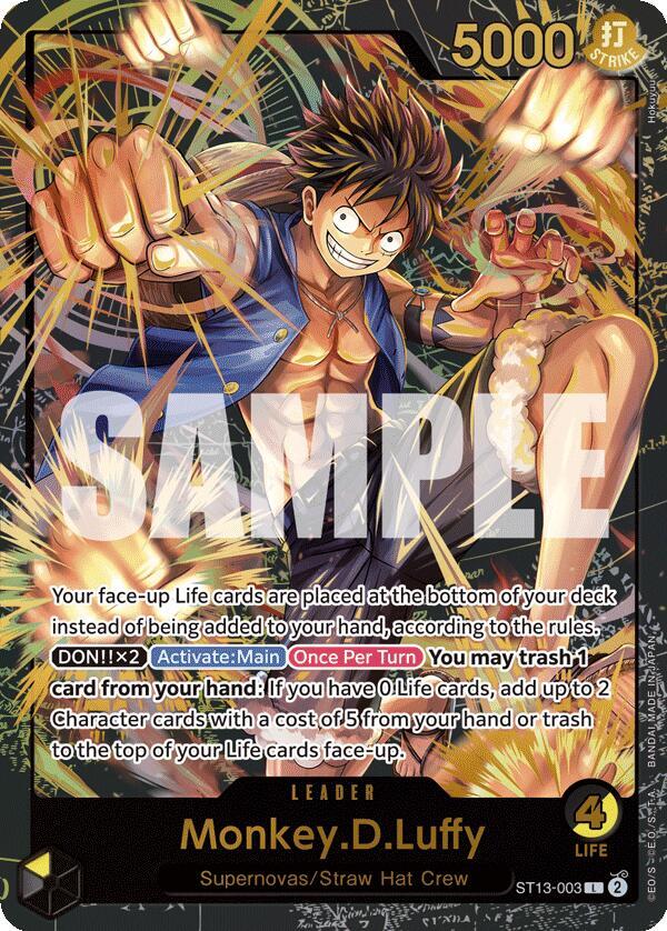 Monkey.D.Luffy (PCC Leader) ST13-003 (One Piece Promotion Cards)  - Foil | Good Games Morley