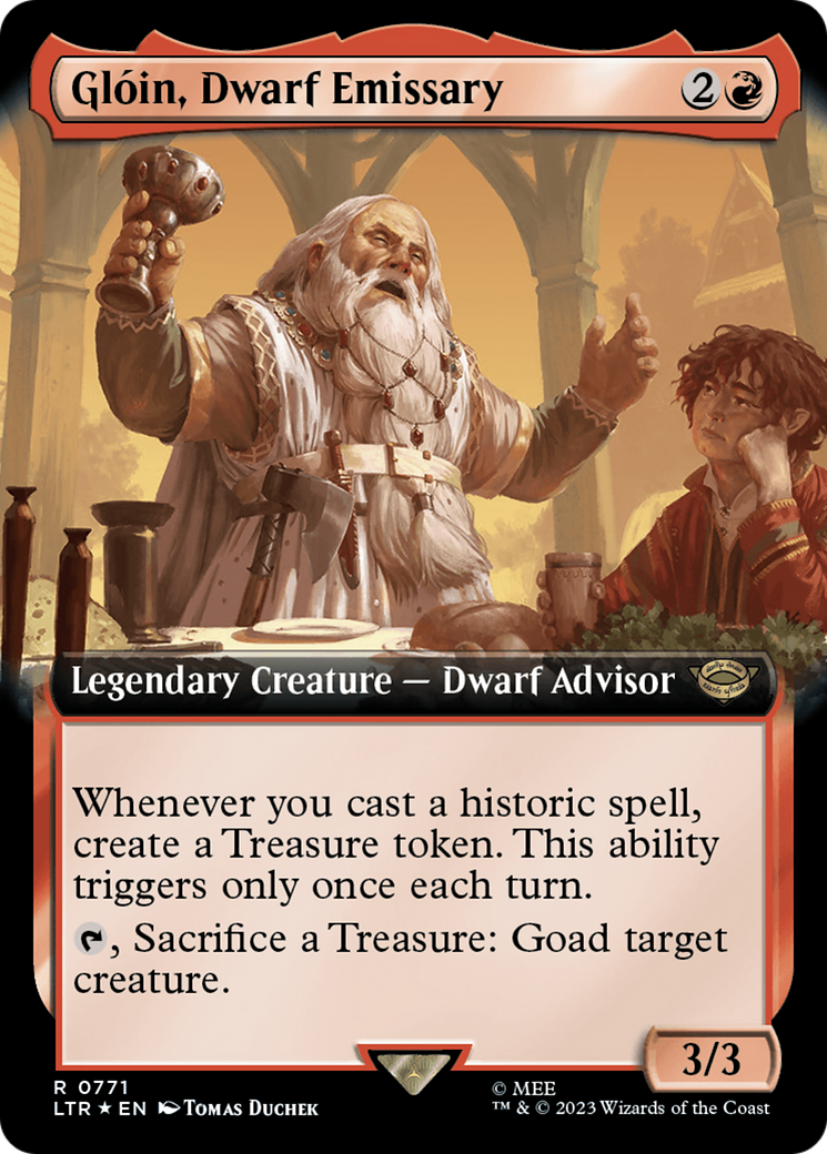 Gloin, Dwarf Emissary (Extended Art) (Surge Foil) [The Lord of the Rings: Tales of Middle-Earth] | Good Games Morley