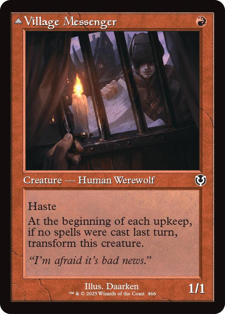 Village Messenger // Moonrise Intruder 466/287 (Innistrad Remastered)  - Retro Foil | Good Games Morley