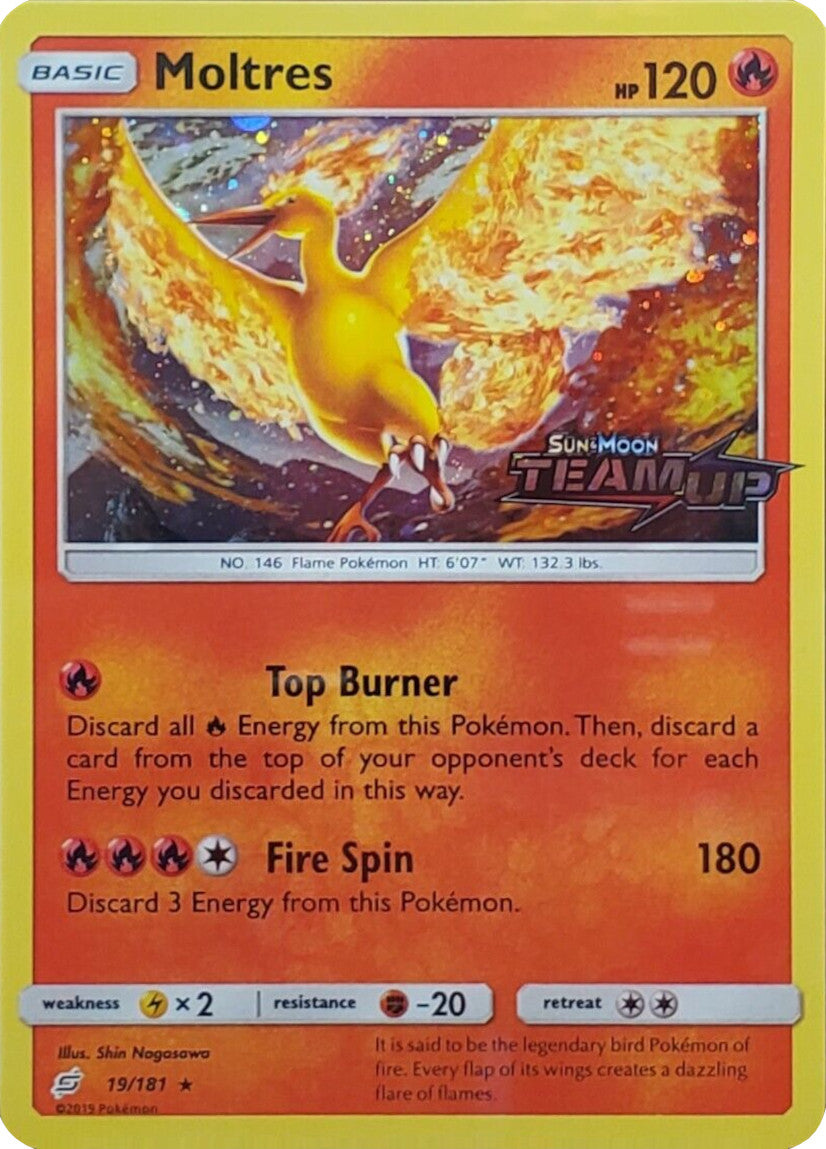 Moltres (19/181) (Stamped) [Sun & Moon: Team Up] | Good Games Morley