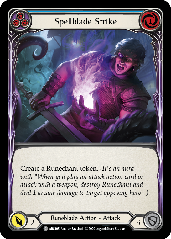 Spellblade Strike (Blue) [U-ARC105] (Arcane Rising Unlimited)  Unlimited Rainbow Foil | Good Games Morley
