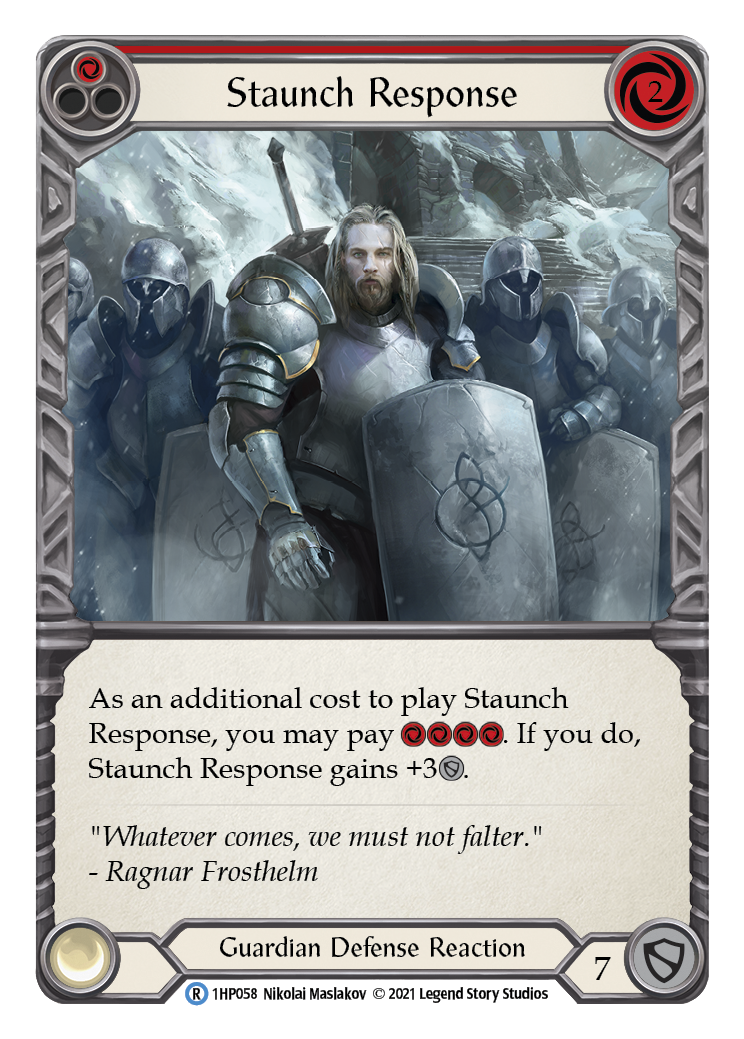 Staunch Response (Red) [1HP058] (History Pack 1) | Good Games Morley