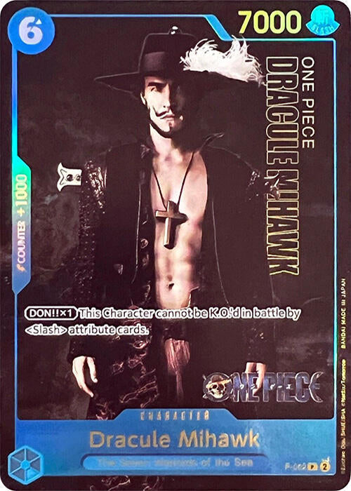 Dracule Mihawk (PCC Live Action) P-052 (One Piece Promotion Cards)  - Foil | Good Games Morley