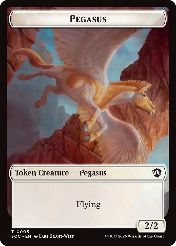 Contract // Pegasus Double-Sided Token [Secrets of Strixhaven Commander Tokens] | Good Games Morley