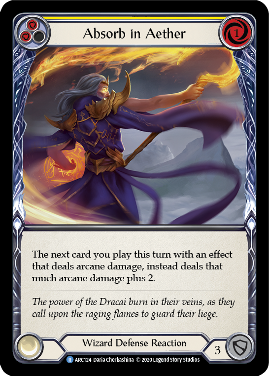 Absorb in Aether (Yellow) [U-ARC124] (Arcane Rising Unlimited)  Unlimited Rainbow Foil | Good Games Morley