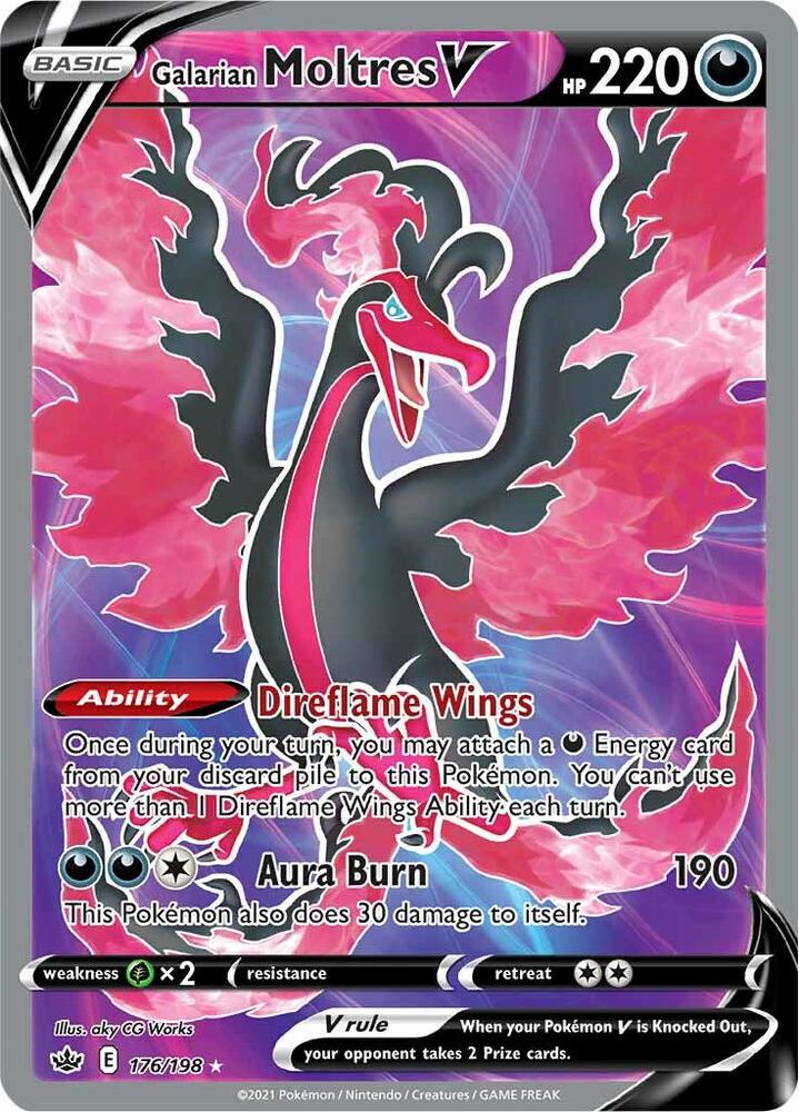 Galarian Moltres V 176/198 (SWSH06: Chilling Reign)  - Holofoil | Good Games Morley