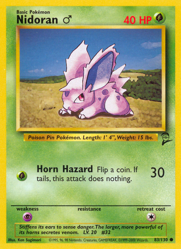 Nidoran (83/130) (Male) [Base Set 2] | Good Games Morley