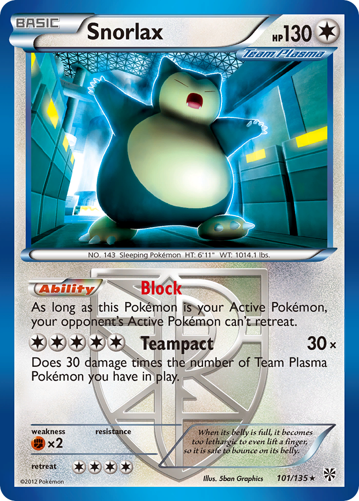 Snorlax (101/135) [Black & White: Plasma Storm] | Good Games Morley