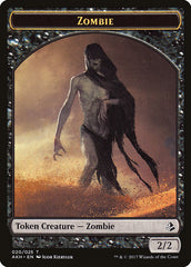 Gideon of the Trials Emblem // Zombie Double-Sided Token [Amonkhet Tokens] | Good Games Morley