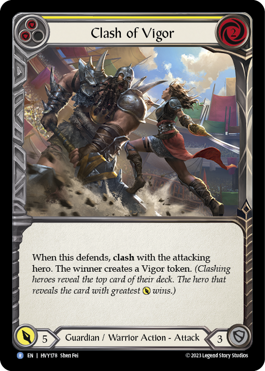 Clash of Vigor (Yellow) [HVY178] (Heavy Hitters)  Rainbow Foil | Good Games Morley