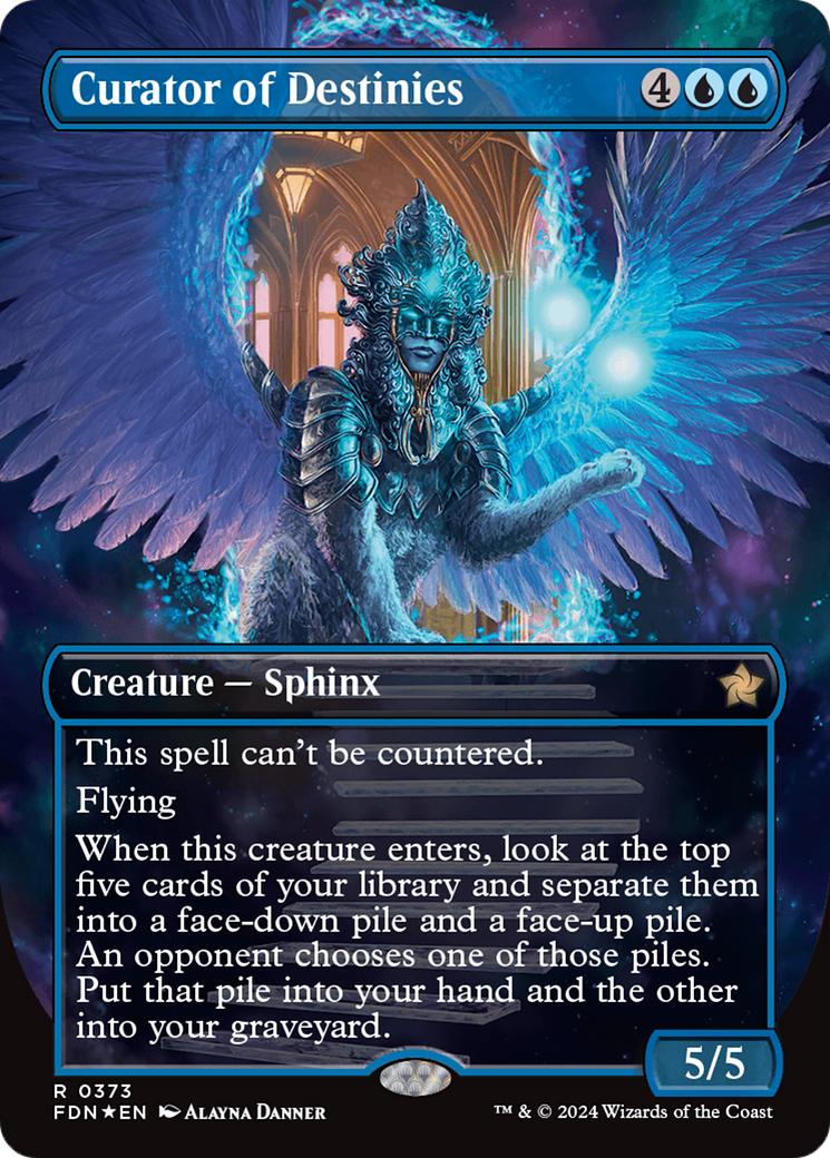 Curator of Destinies (Borderless) (Mana Foil) [Foundations] | Good Games Morley