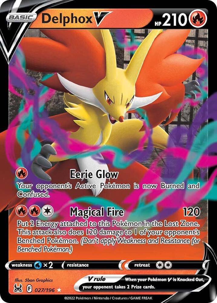Delphox V 027/196 (SWSH11: Lost Origin)  - Holofoil | Good Games Morley