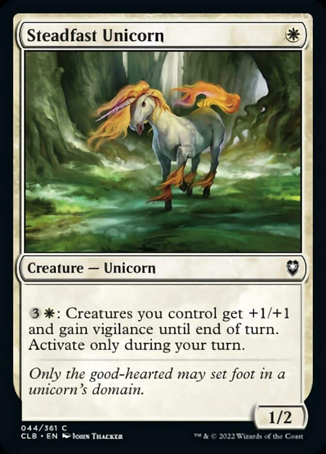 Steadfast Unicorn [Commander Legends: Battle for Baldur's Gate] | Good Games Morley
