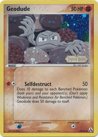 Geodude (53/92) (Stamped) [EX: Legend Maker] | Good Games Morley