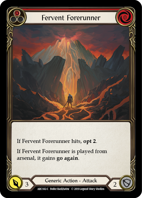 Fervent Forerunner (Red) [ARC182-C] (Arcane Rising)  1st Edition Rainbow Foil | Good Games Morley