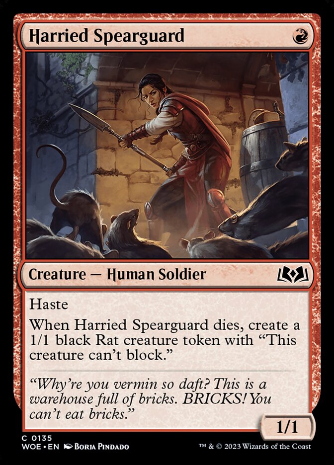 Harried Spearguard 135/276 (Wilds of Eldraine)  | Good Games Morley