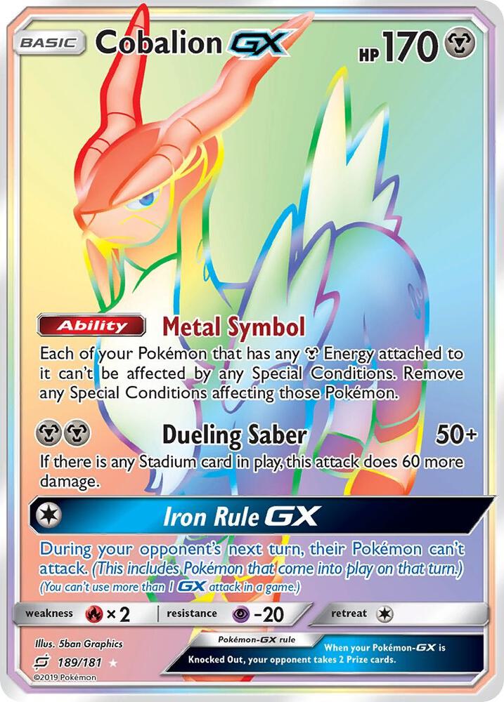 Cobalion GX 189/181 (SM - Team Up)  - Holofoil | Good Games Morley