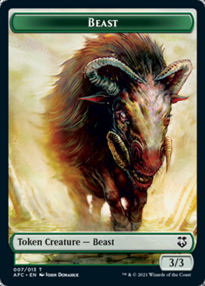 Beast // Dragon Spirit Double-Sided Token [Dungeons & Dragons: Adventures in the Forgotten Realms Commander Tokens] | Good Games Morley