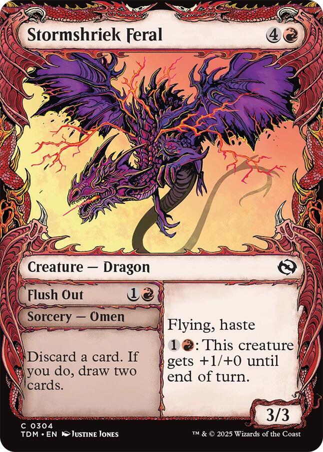 Stormshriek Feral // Flush Out 304/291 (Tarkir: Dragonstorm)  - Showcase Foil | Good Games Morley