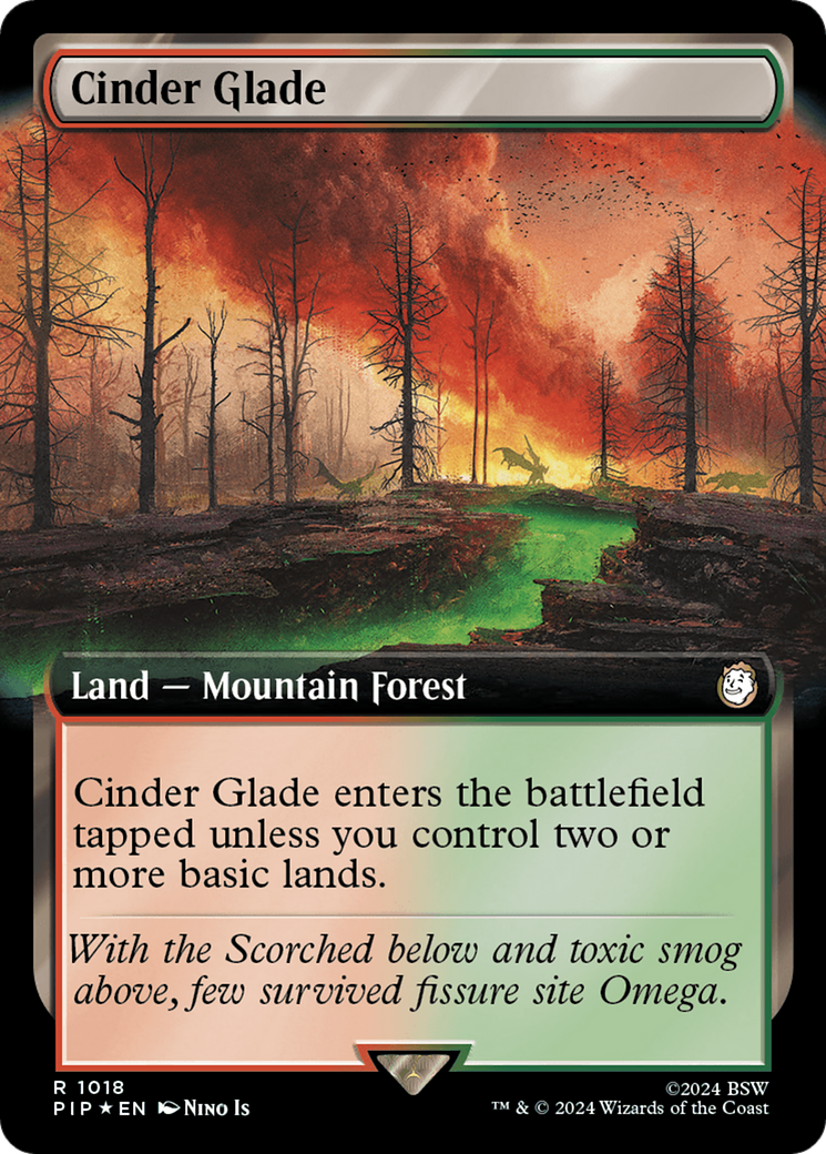 Cinder Glade (Extended Art) (Surge Foil) [Fallout] | Good Games Morley