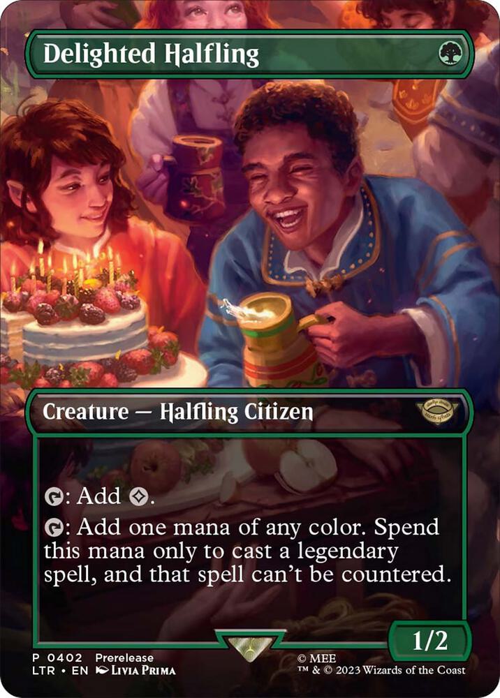 Delighted Halfling 402 (Universes Beyond: The Lord of the Rings: Tales of Middle-earth)  - Borderless Foil | Good Games Morley