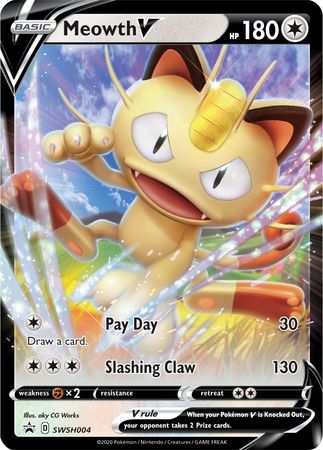 Meowth V (SWSH004) [Sword & Shield: Black Star Promos] | Good Games Morley