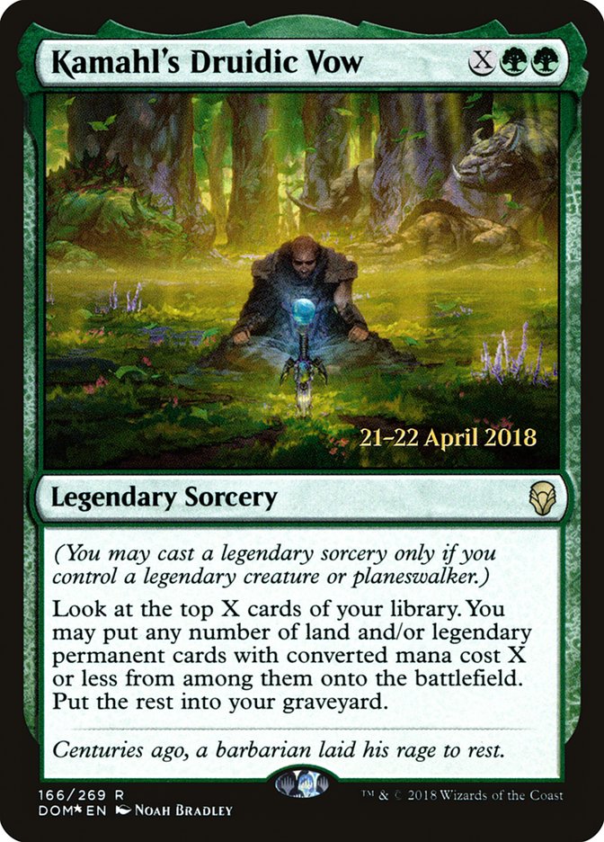 Kamahl's Druidic Vow [Dominaria Prerelease Promos] | Good Games Morley