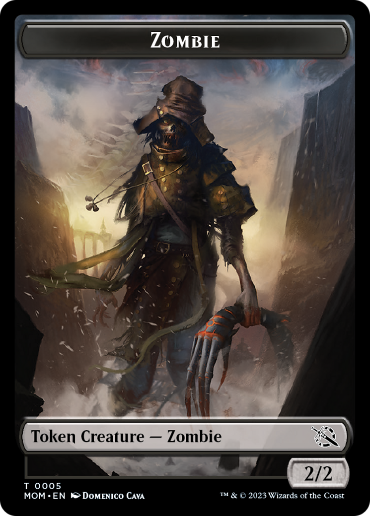 Warrior // Zombie Double-Sided Token [March of the Machine Tokens] | Good Games Morley