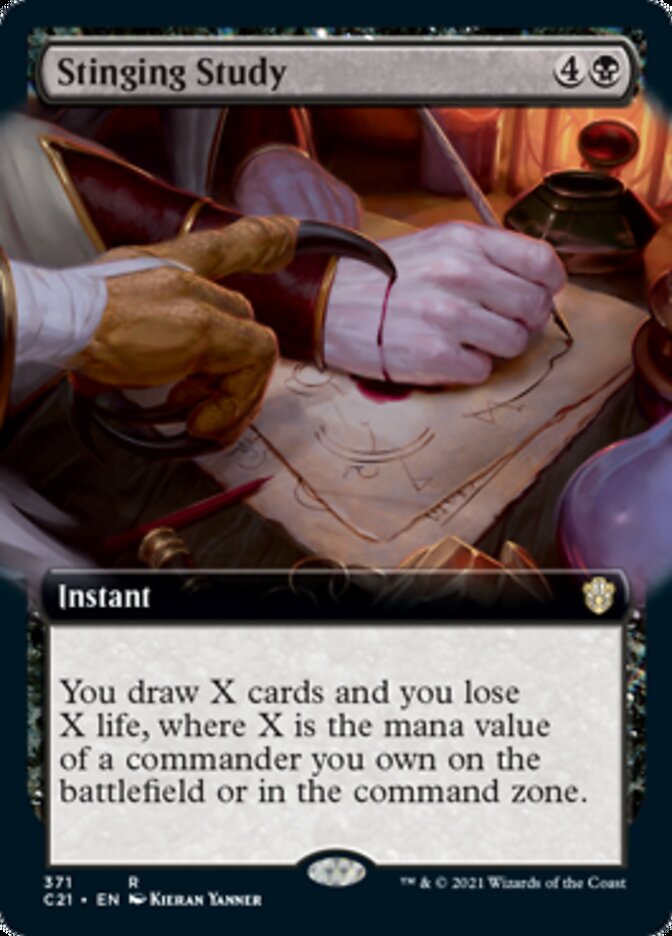 Stinging Study (Extended Art) [Commander 2021] | Good Games Morley