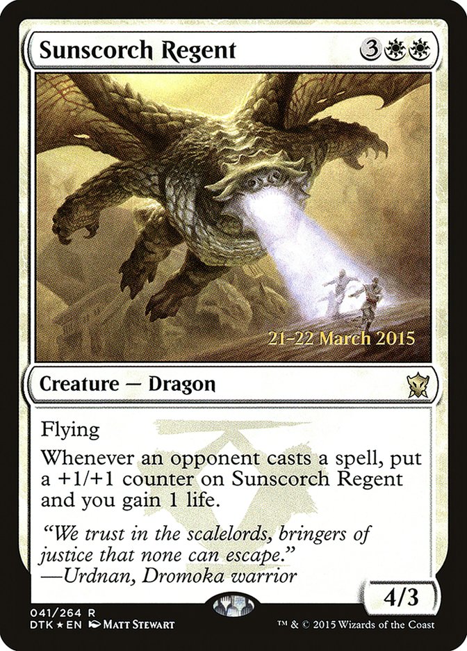 Sunscorch Regent [Dragons of Tarkir Prerelease Promos] | Good Games Morley