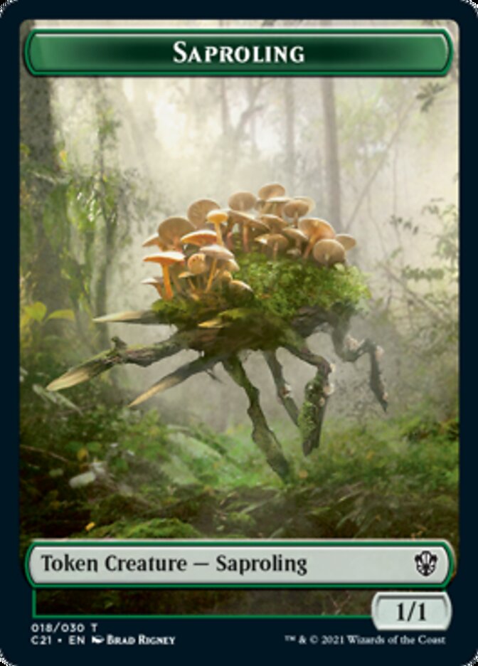 Food // Saproling Double-Sided Token [Commander 2021 Tokens] | Good Games Morley