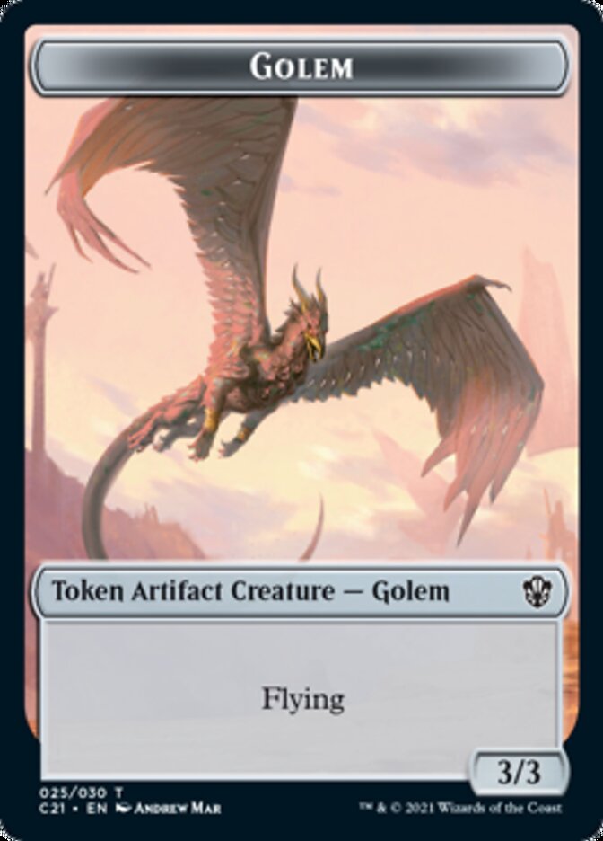 Golem (025) // Thopter Double-Sided Token [Commander 2021 Tokens] | Good Games Morley