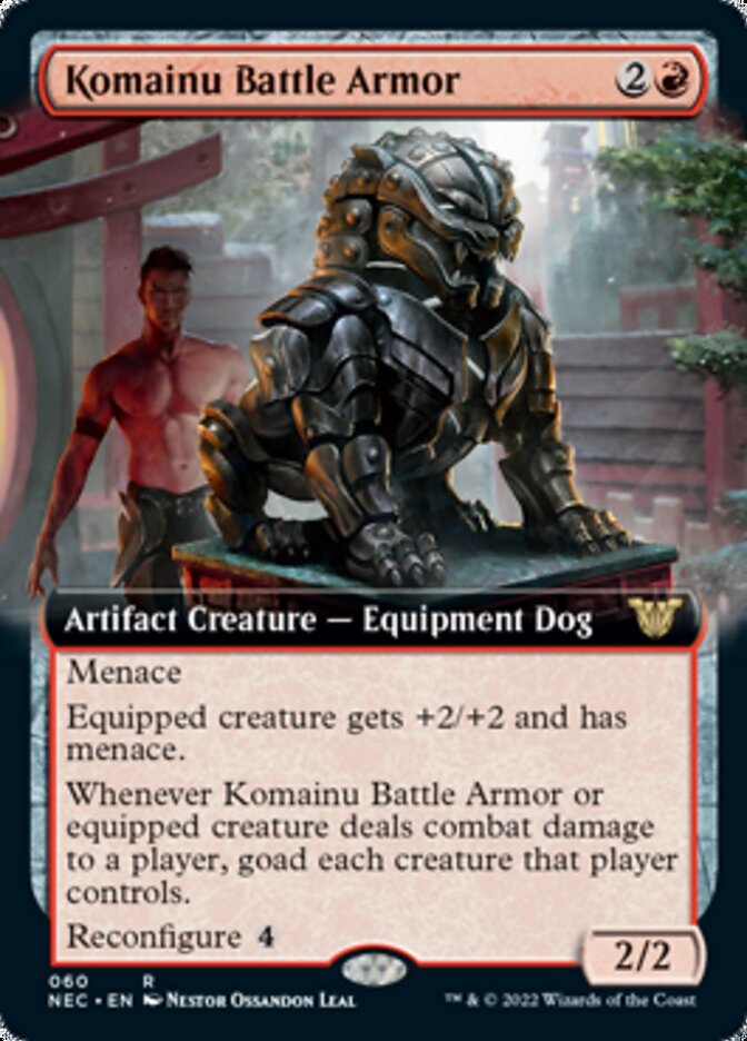 Komainu Battle Armor (Extended Art) [Kamigawa: Neon Dynasty Commander] | Good Games Morley