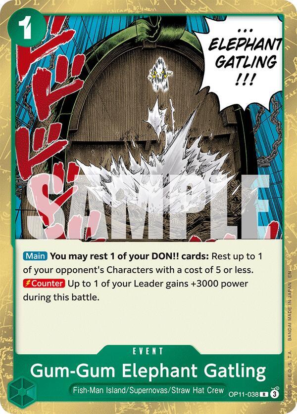 Gum-Gum Elephant Gatling OP11-038 (A Fist of Divine Speed)  - Foil | Good Games Morley