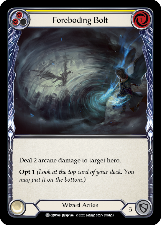 Foreboding Bolt (Yellow) [CRU169] (Crucible of War)  1st Edition Rainbow Foil | Good Games Morley
