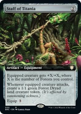 Staff of Titania Extended Art 50 (Commander: The Brothers' War)  - Foil | Good Games Morley