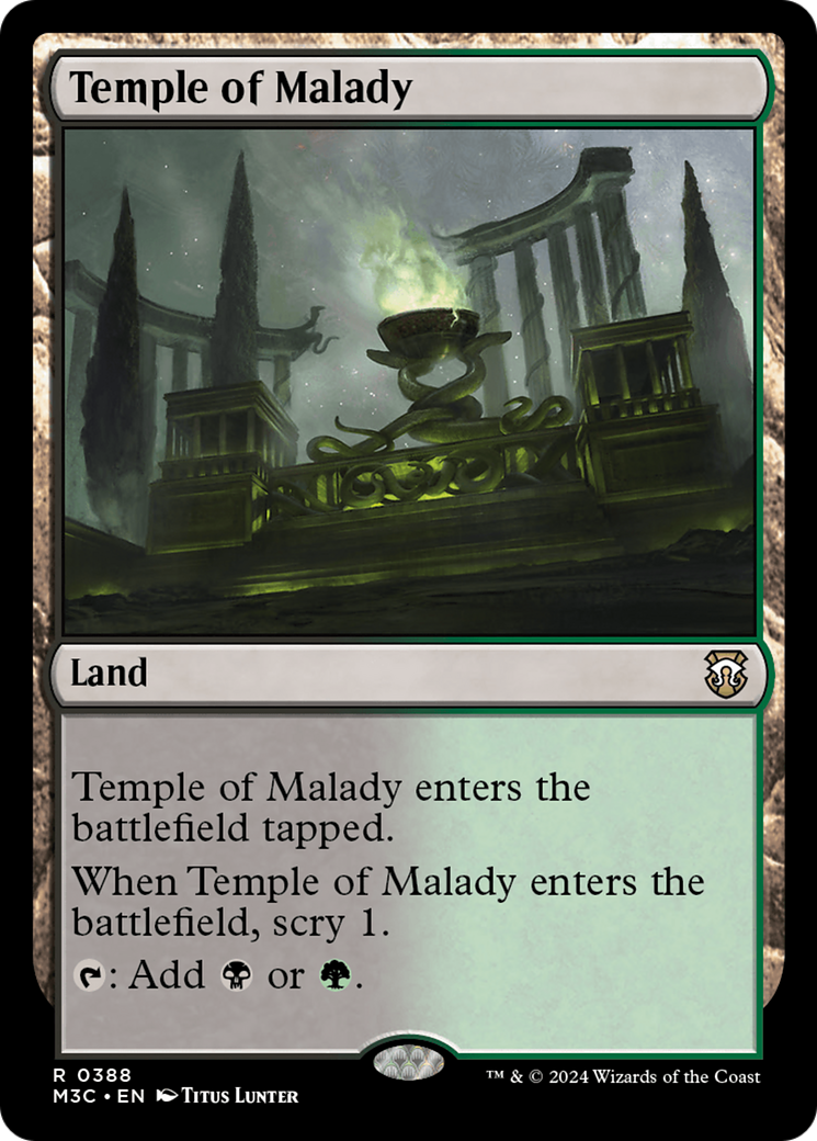 Temple of Malady (Ripple Foil) [Modern Horizons 3 Commander] | Good Games Morley