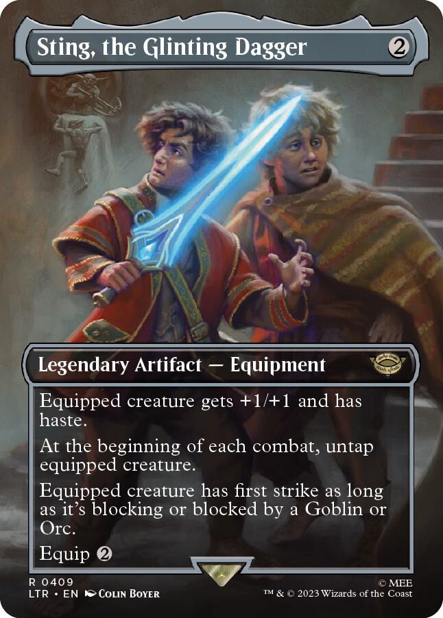 Sting, the Glinting Dagger 409 (Universes Beyond: The Lord of the Rings: Tales of Middle-earth)  - Borderless Foil | Good Games Morley