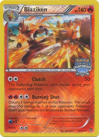 Blaziken (14/111) (National Championship Promo) [XY: Furious Fists] | Good Games Morley