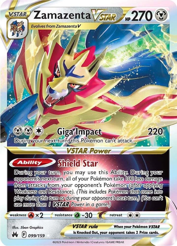 Zamazenta VSTAR 099/159 (Crown Zenith)  - Holofoil | Good Games Morley