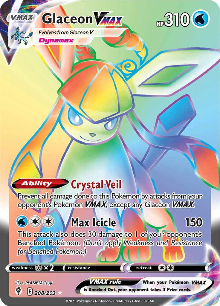 Glaceon VMAX (208/203) [Sword & Shield: Evolving Skies] | Good Games Morley