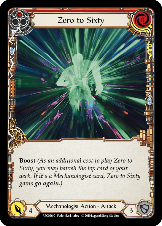 Zero to Sixty (Red) [ARC026-C] (Arcane Rising)  1st Edition Normal | Good Games Morley