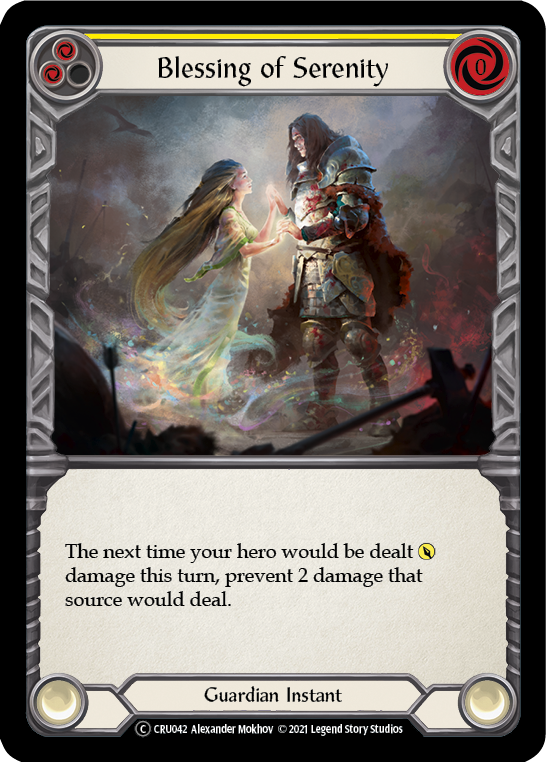 Blessing of Serenity (Yellow) [U-CRU042] (Crucible of War Unlimited)  Unlimited Rainbow Foil | Good Games Morley