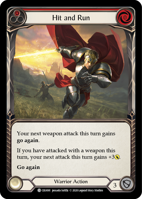 Hit and Run (Red) [CRU091] (Crucible of War)  1st Edition Rainbow Foil | Good Games Morley