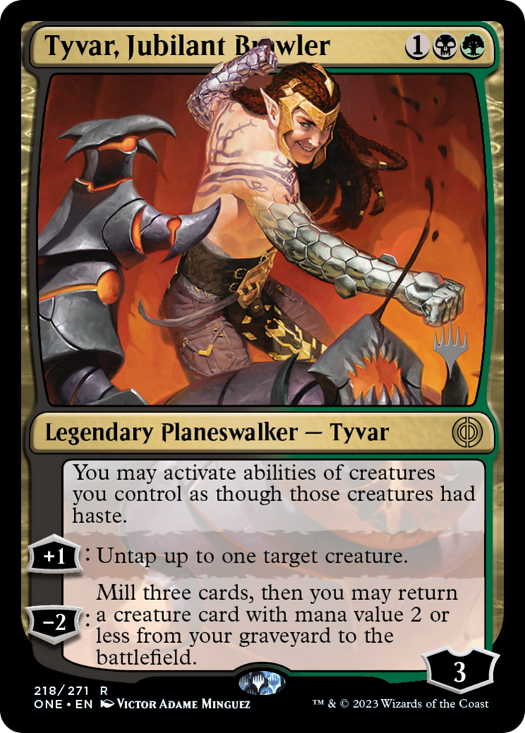 Tyvar, Jubilant Brawler (Promo Pack) [Phyrexia: All Will Be One Promos] | Good Games Morley