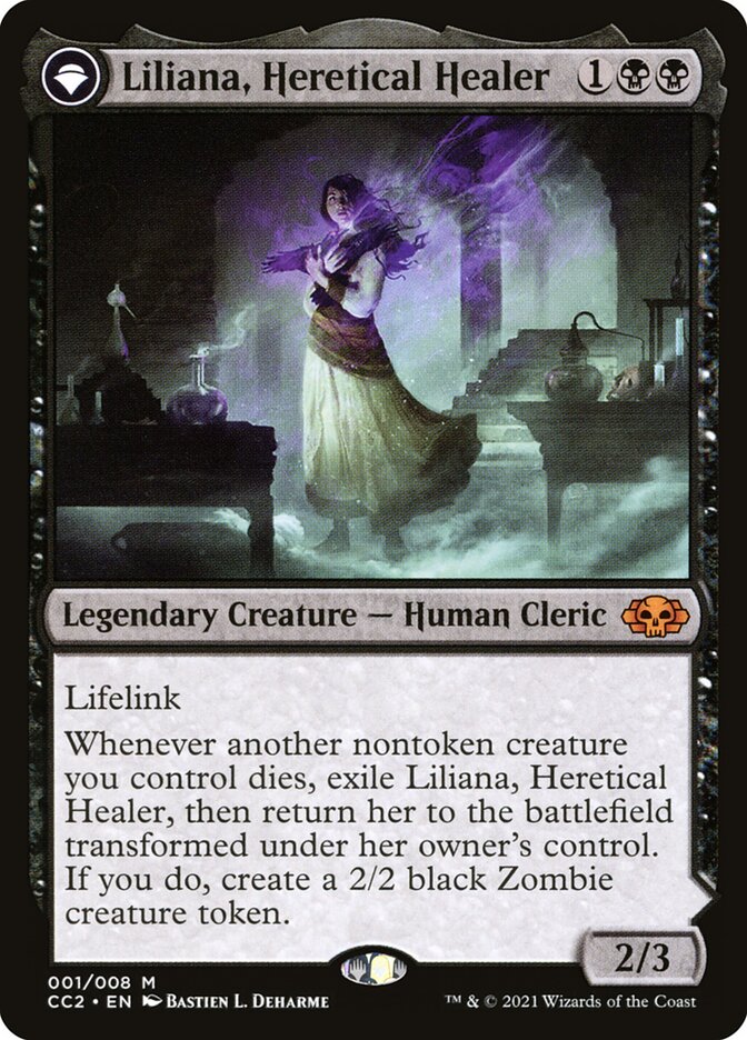 Liliana, Heretical Healer // Liliana, Defiant Necromancer 1/8 (Commander Collection: Black)  | Good Games Morley