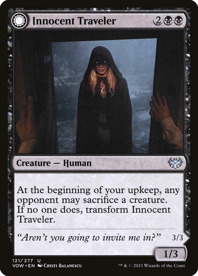 Innocent Traveler // Malicious Invader 121/277 (Innistrad: Crimson Vow)  | Good Games Morley