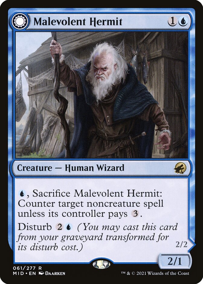 Malevolent Hermit 61 (Innistrad: Midnight Hunt)  | Good Games Morley